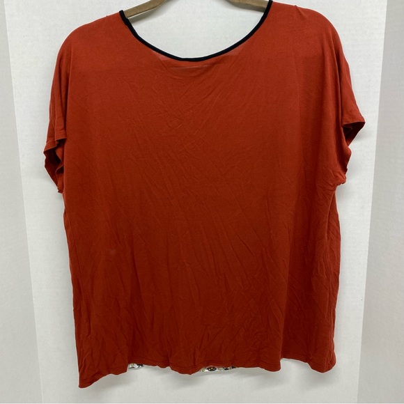 Zara Earth Tone Color Top/Pullover Boho Style Polyester/Cotton Short Sleeve READ - Picture 7 of 7